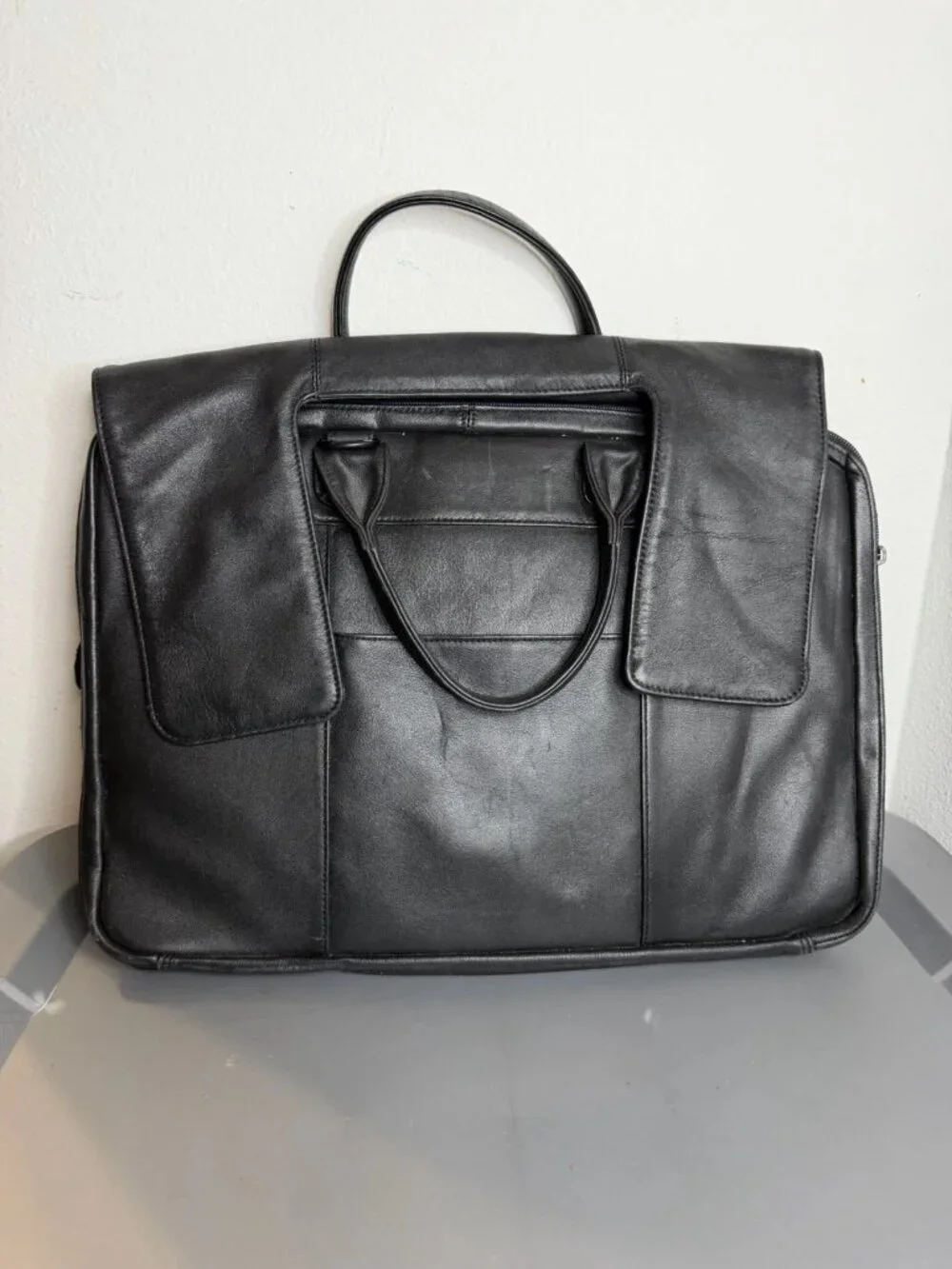 Black Leather Men's Business Bag Briefcase 💼